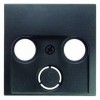12031606 Центральная панель для антенной розетки 2 и 3 отверстия цвет: антрацит, матовый B.1/B.3/B.7 Glas Berker