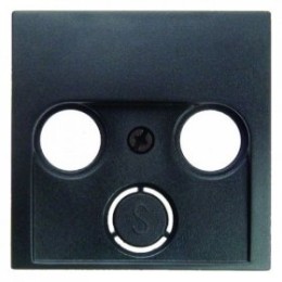 12031606 Центральная панель для антенной розетки 2 и 3 отверстия цвет: антрацит, матовый B.1/B.3/B.7 Glas Berker