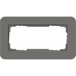 1002423	 Рамка с антрацитовой подложкой без перегородки E3 Темно-серый / Антрацит 2-постовая Gira