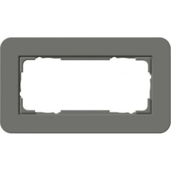 1002423	 Рамка с антрацитовой подложкой без перегородки E3 Темно-серый / Антрацит 2-постовая Gira