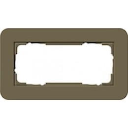 1002416	 Рамка с белой подложкой без перегородки E3 Умбра / Белый 2-постовая Gira