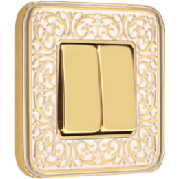 FD01371OP Рамка Emporio Золото / Белая патина 1-постовая Fede