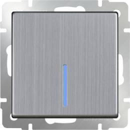 WL02-SW-1G-2W-LED Выключатель одноклавишный проходной с подсветкой (глянцевый никель) Antik Werkel a030791