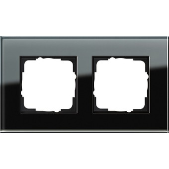 021205 Рамка Esprit Черное стекло 2-постовая Gira