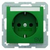 47501913 Штепсельная розетка SCHUKO с символом и полем для надписи цвет: зеленый, матовый S.1/B.1/B.3/B.7 Glas Berker