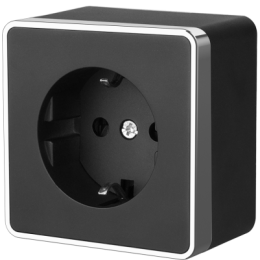 WL15-02-02 Розетка с заземлением и шторками Gallant (черный/хром) Gallant Werkel a041693