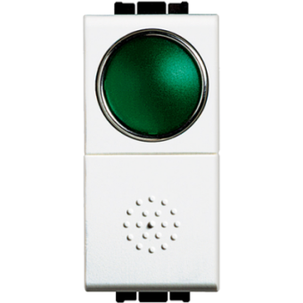 N4038V Кнопка 10А, 1P-NО + индикатор с зелёным рассеивателем Bticino