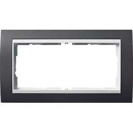 1002328 Рамка без перегородки Event Черный / Белый 2-постовая Gira