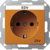 047302 Розетка с заземляющими контактами с полем для надписи и надпись ZSV Оранжевый Gira