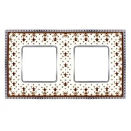 FD01472MACB Рамка Belle Epoque Porcelain Brown LYS / Bright chrome 2-постовая гор/верт. Fede