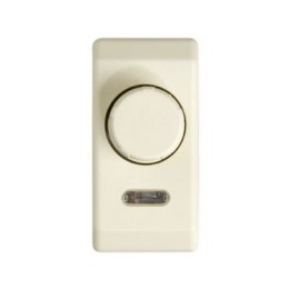 27313-31 Светорегулятор проходной поворотно-нажимной, 40-500Вт, (лампы накаливания+галоген), узкий модуль, S2