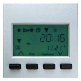 17741404 Tаймер RolloTec "Комфорт" с дисплеем цвет: алюминий, матовый B.1/B.7 Glas Berker