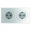 47202089 Штепсельная розетка SCHUKO, 2-местная с рамкой, полярная белизна, с блеском R.3 Berker