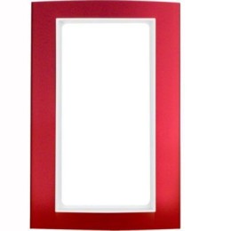 13093022 Рамка с большим вырезом B.3 Красный / Полярная белизна 2-постовая Berker
