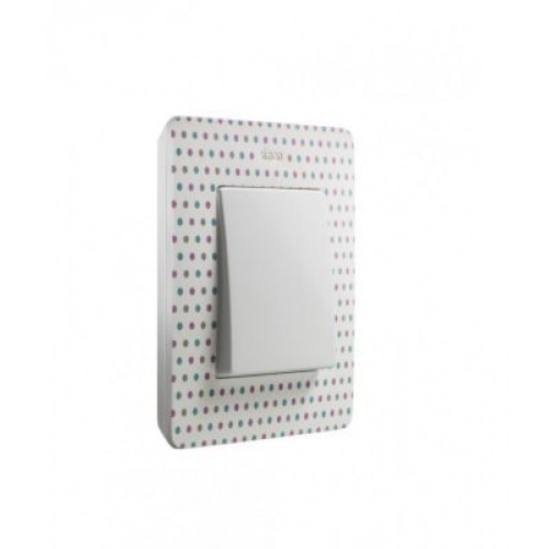 8200610-210 Рамка декоративная, 1 пост, Simon 82 Detail Original, цветной горошек-белый