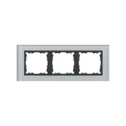 82837-35 Рамка декоративная, 3 поста, Simon 82 Nature, Стекло, серый-графит