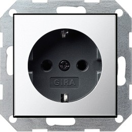 0466605 Розетка с з/к без "лапок" для крепления Хром Хром Gira