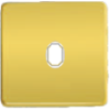 FD04320OR-A Латунная накладка для одиночного тумблерного выключателя, real gold + beige FEDE