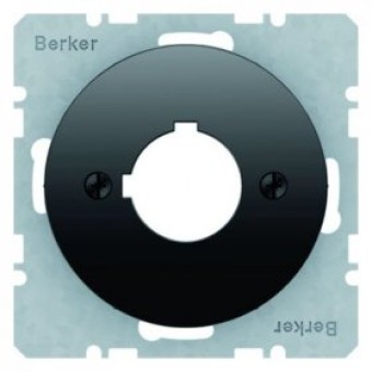 14322045 Центральная панель для сигнального и контрольного устройства ? 22,5 мм, черная, с блеском R.1 Berker