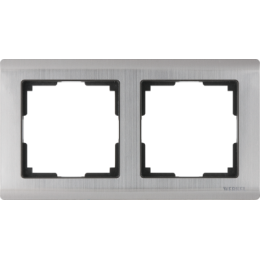 WL02-Frame-02 Рамка на 2 поста (глянцевый никель) Metallic Werkel a028860