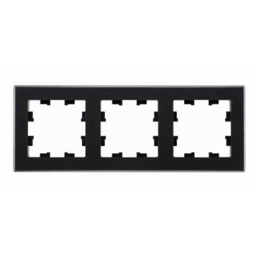 ATN331004 Рамка четверная Schneider Electric Atlasdesign Nature, матовое черное стекло