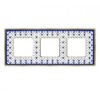 FD01473AZOB Рамка Belle Epoque Porcelain Blue LYS / Bright gold 3-постовая гор/верт. Fede