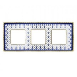 FD01473AZOB Рамка Belle Epoque Porcelain Blue LYS / Bright gold 3-постовая гор/верт. Fede