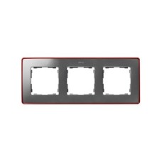 8201630-255 Рамка декоративная, 3 поста, Select, Simon 82 Detail, алюминий-красный металлик 8201630-255 Рамка декоративная, 3 поста, Select, Simon 82 Detail, алюминий-красный металлик