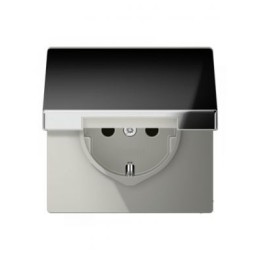 GCR1520KL Розетка с заземлением с откидной крышкой Jung 16А/250В Хром LS серия