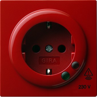 045143 Розетка с защитой от перенапряжения Красный Gira S-color