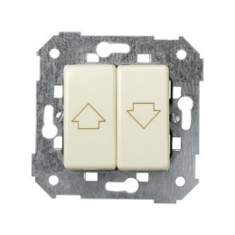 27396-62 Выключатель двухклавишный кнопочный для управления жалюзи (без блокировки), 10А 250В, Simon 27, слоновая