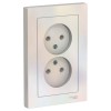ATN000420 Atlasdesign Розетка двойная без заземления,16А, в сборе, Жемчуг Schneider Electric
