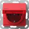 010402 Розетка с заземляющими контактами по классу WSV Красный Gira