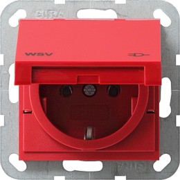 010402 Розетка с заземляющими контактами по классу WSV Красный Gira