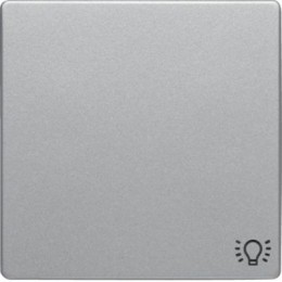 16206044 Клавишный выключатель с оттиском символа света, Q.1/Q.3, цвет: алюминиевый, с эффектом бархата Berker