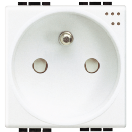 N4144 Розетка 2П + заземление 10А/16А 250В с сигнальной лампой 2 модуля Bticino