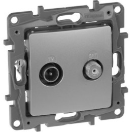 672457 Розетка TV/SAT двухкабельная - ETIKA - алюминий Legrand