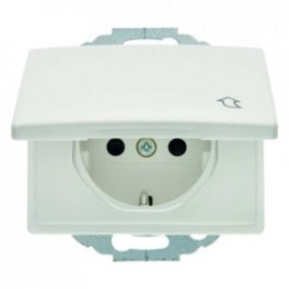 47470069 Штепсельная розетка SCHUKO с откидной крышкой цвет: полярная белизна, с блеском Arsys Berker