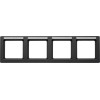 10246016 Рамка с полем для надписей Q.1 Антрацит с эффектом бархата 4-постовая Berker