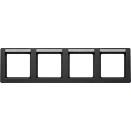 10246016 Рамка с полем для надписей Q.1 Антрацит с эффектом бархата 4-постовая Berker