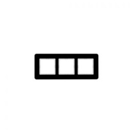10136076 Рамка Q.7 Черное стекло 3-постовая Berker