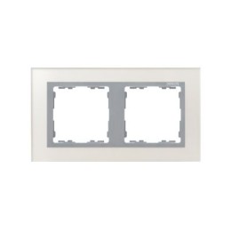 82927-62 Рамка декоративная, 2 поста, Simon 82 Nature, Стекло, серебро-алюминий