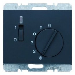 20307106 Регулятор температуры помещения с размыкающим контактом, центральной панелью, одноклавишным выключателем и светодиодом цвет: антрацит, матовый K.1 Berker