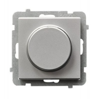 Ospel Sonata Серебро матовое Светорегулятор поворотно-нажимной для нагрузки лампами накаливания и галогенными LP-8R/m/38