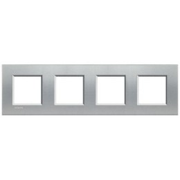 LNA4802M4TE Рамка LivingLight Квадрат Алюминий 2+2+2+2 модуля Bticino