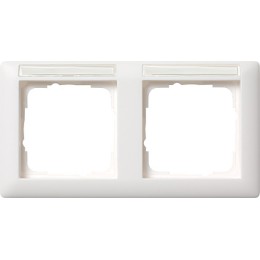 109227 Рамка Standard 55 Белый матовый с полем для надписи 2-постовая Gira