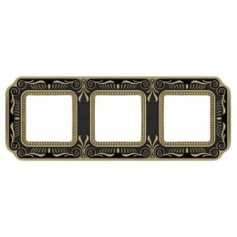 FD01363NEEN Рамка Smalto Italiano Firenze Jet black 3-постовая Fede