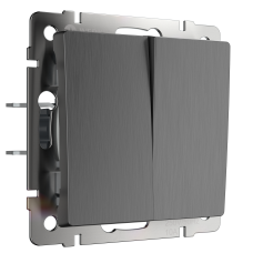 W1120004 Выключатель двухклавишный (графит рифленый) Antik Werkel a050756 W1120004 Выключатель двухклавишный (графит рифленый) Antik Werkel a050756