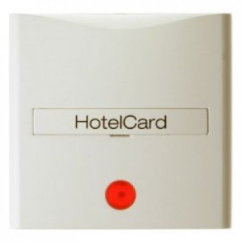 16408982 Hакладка карточного выключателя для гостиниц с оттиском и красной линзой цвет: белый, с блеском S.1 Berker