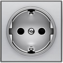 8588 PL Накладка для розеток 2Р+Е SCHUKO серебряный, ABB